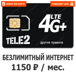 SIM-карта ТЕЛЕ2 Бизнес 1150 (саморегистрация)