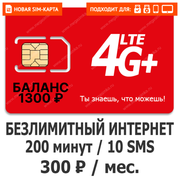 Sim-карта М-Сеть Выгодный 300 NEW (саморегистрация)