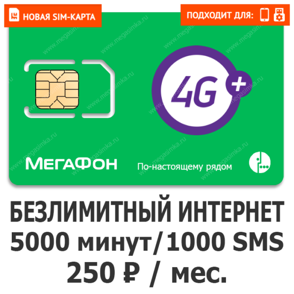 Sim-карта Мегафон Эксперт 250 (саморегистрация)