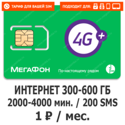 Sim-карта Мегафон Сенсация (саморегистрация)