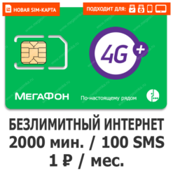 Sim-карта Мегафон Рублевый NEW (саморегистрация)