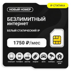 SIM-карта Теле 2 Бизнес 1750 (Cтатический IP) (саморегистрация)
