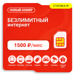 SIM-карта М-Сеть 1500 Белый Статический IP (саморегистрация)