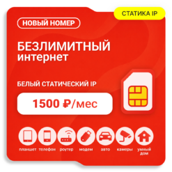 SIM-карта М-Сеть 1500 Белый Статический IP (саморегистрация)
